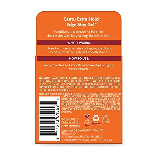 Cantu Extra Hold Edge Stay Gel for Natural Hair with Shea Butter, 2.25 oz (Pack of 4) (Packaging May Vary) - Image 12