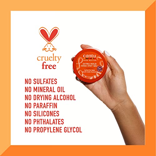 Cantu Extra Hold Edge Stay Gel for Natural Hair with Shea Butter, 2.25 oz (Pack of 4) (Packaging May Vary) - Image 5