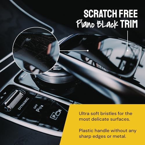 Car Detailing Brush Ultra Soft Boars Hair Set of 6 Automotive Detail Brushes- Washing & Cleaning for Wheels, Interior Upholstery, Emblem, Air Vent- Vehicles & Auto Interior Detailing Kit - Image 5
