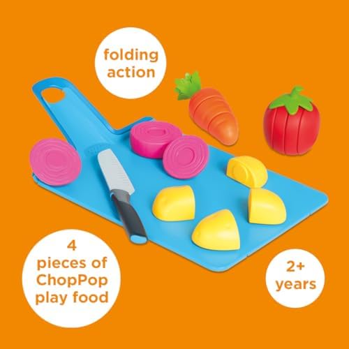 Casdon Joseph Joseph Toys - Chop2Pot - Super Safe Kitchen Playset for Kids with Foldable Chopping Board & Choppable Play Food - For Children Aged 2+ - Image 2