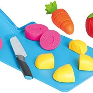 Casdon Joseph Joseph Toys - Chop2Pot - Super Safe Kitchen Playset for Kids with Foldable Chopping Board & Choppable Play Food - For Children Aged 2+