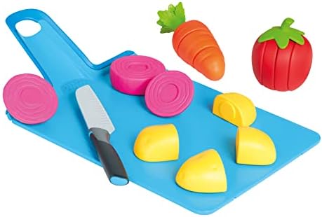 Casdon Joseph Joseph Toys - Chop2Pot - Super Safe Kitchen Playset for Kids with Foldable Chopping Board & Choppable Play Food - For Children Aged 2+