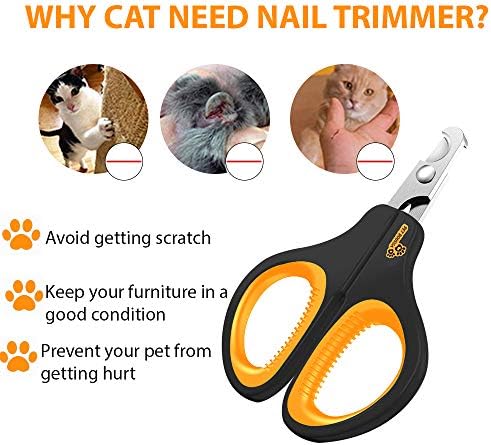 Cat Nail Clipper - Professional Cat Claw trimmer & Cat Claw Clipper - Cat Nail Trimmers Suits All Small Animals such as Dogs, Cats, Puppies, Kittens, Birds, Hedgehogs, ferrets, rabbits, hamsters .. - Image 4