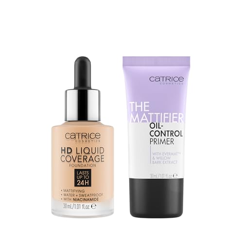 Catrice | HD Foundation 08 & The Mattifier Oil-Control Primer | Full Coverage Makeup | Vegan & Cruelty Free