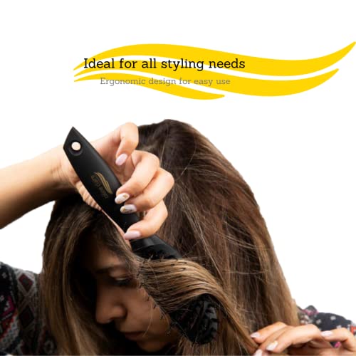 Celine Claire revolutionary 2 in 1 hair brush detangler and boar bristle combined in one brush! This innovative hair tool offers unparalleled benefits and advantages for anyone looking to achieve silky, smooth, and detangled hair. - Image 4