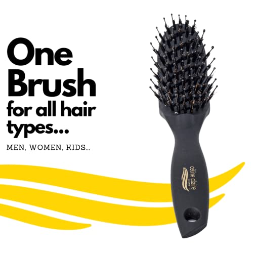 Celine Claire revolutionary 2 in 1 hair brush detangler and boar bristle combined in one brush! This innovative hair tool offers unparalleled benefits and advantages for anyone looking to achieve silky, smooth, and detangled hair. - Image 2