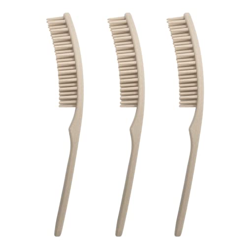 CHANYI 3 Bamboo Hair Brushes - 100% Compostable Plant-Based Bamboo-Fiber Composite, Durable, Anti-static & Heat Resistant, For All Hair Types, Plastic & BPA Free - 3 Individually Packaged Brushes