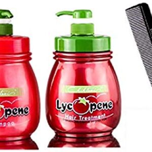 Chihtsai LYCOPENE Hair Shampoo & Treatment Conditioner DUO SET, Enhanced Color Protector, Hydrolyzed Protein (with Sleek Comb) Anti-oxidation, Vitamin B5 (34 oz / 1000 ml - LARGE LITER PUMPS DUO KIT)