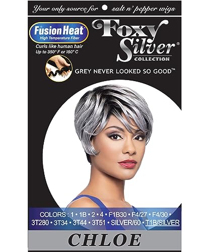 Chloe Wig Color 60 Wigs Short Boy Cut Straight Wispy Bangs Fusion Heat Synthetic Side Part African American Average Cap Bundle Hairloss Booklet, Comb - Image 4