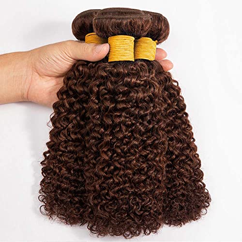 Chocolate Brown Curly Wave Human Hair Extensions Bundles 26 28 30 Inch - Image 6