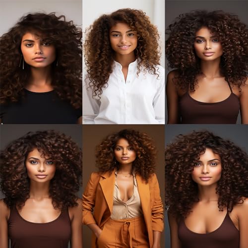Chocolate Brown Curly Wave Human Hair Extensions Bundles 26 28 30 Inch - Image 2