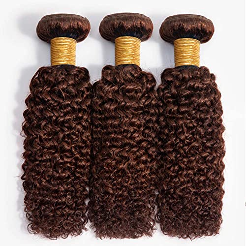 Chocolate Brown Curly Wave Human Hair Extensions Bundles 26 28 30 Inch - Image 9