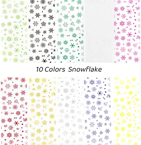 Christmas Holographic Nail Foil Transfer Stickers Decals, Winter Nail Polish Sheets Sky Starry Paper Transfer Foils Snowflake Nails Supplies for Nail Transfer Glue Women Manicure Nail Film Decorations - Image 6
