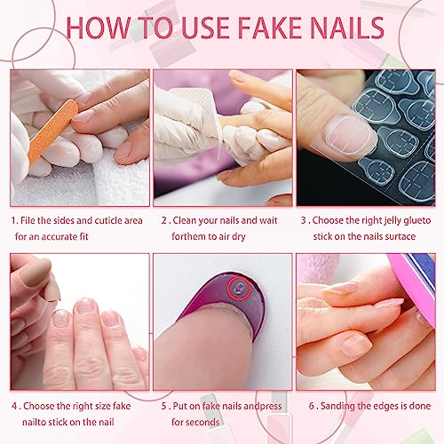 24 Pcs Long Coffin Red Gradient Christmas Press On Nails with Snowflake Designs - Image 7
