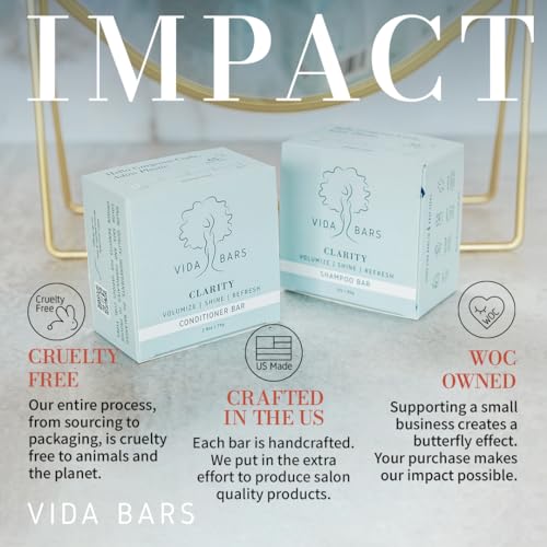 Clarity Solid Conditioner Bar for Curly Hair | All Natural Moisturizing Bar Conditioner for Fine & Dry Hair | Vegan, Sulfate Free, Paraben Free, Handmade in the USA (Peppermint Oil Scent) - Image 4
