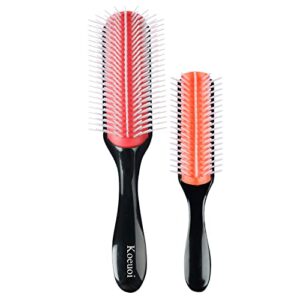 Classic 9 Row Black Detangling Brush for Wet Dry Curly Hair Shaping
