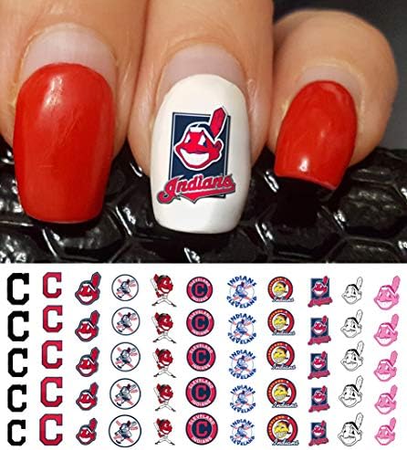 Cleveland Baseball Waterslide Nail Art Decals - Salon Quality - Image 2