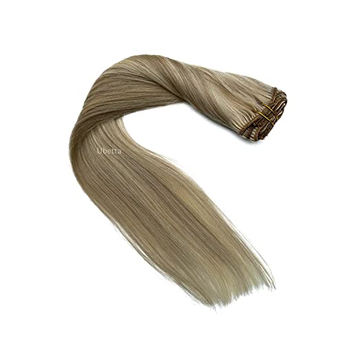 Ash Blonde Balayage Real Human Hair Clip In Extensions 18 Inch 7 Pieces 70G Double Weft - Image 8
