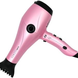 Cocco® Nano PRO Hair Dryer | Technological Mastery, Ultra Light Weight, Ionic Intel System, Ceramic Spheres Technology, Professional, Powerful Styling Performance in Pink