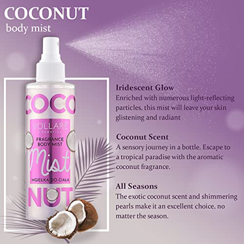 Coconut Body Spray - Body Shimmer Spray with Pearly Particles - Fragrance Glitter Mist for Women - Image 3