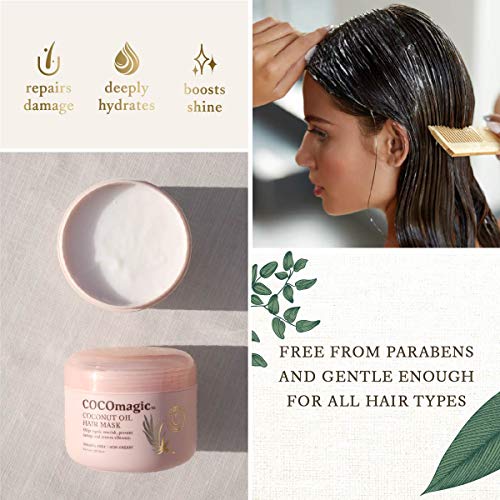 Coconut Oil Hair Mask - Repairs Damage, Prevents Frizz, Restores & Adds Shine | Protein Rich & Extra Hydrating | Paraben Free, Cruelty Free, Made in USA (8 oz) - Image 4