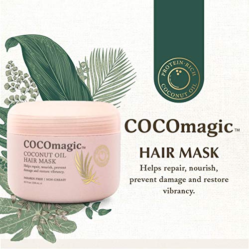 Coconut Oil Hair Mask - Repairs Damage, Prevents Frizz, Restores & Adds Shine | Protein Rich & Extra Hydrating | Paraben Free, Cruelty Free, Made in USA (8 oz) - Image 3