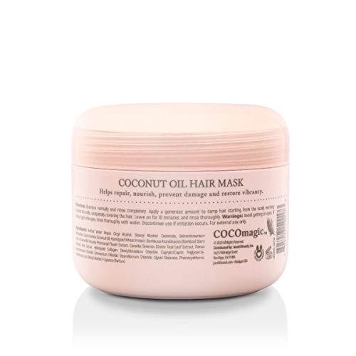 Coconut Oil Hair Mask - Repairs Damage, Prevents Frizz, Restores & Adds Shine | Protein Rich & Extra Hydrating | Paraben Free, Cruelty Free, Made in USA (8 oz) - Image 2