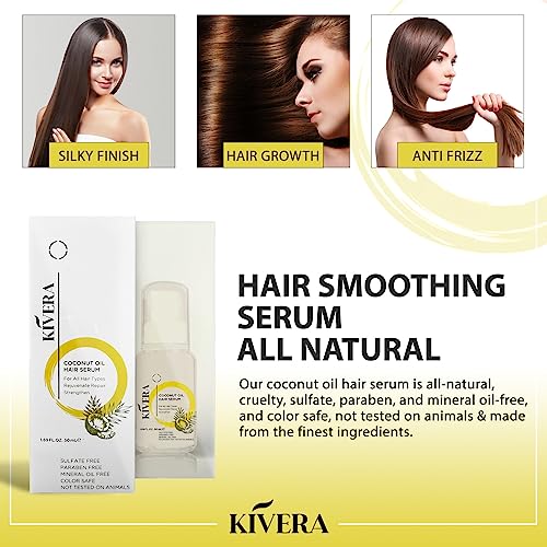 Coconut Oil Hair Serum - Hair Growth Serum for Rejuvenate & Strengthen Hair - Anti Frizz Hair Serum for Damaged Hair - Hair Oil Serum for Men & Women, 3 Pack - Image 7