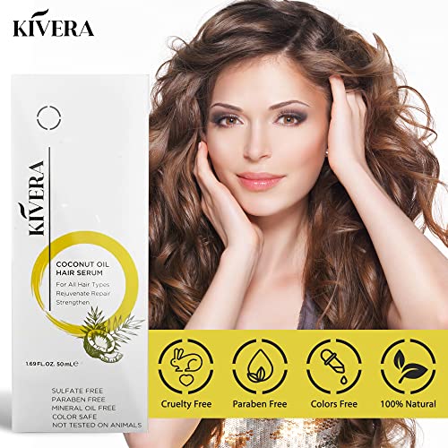 Coconut Oil Hair Serum - Hair Growth Serum for Rejuvenate & Strengthen Hair - Anti Frizz Hair Serum for Damaged Hair - Hair Oil Serum for Men & Women, 3 Pack - Image 2