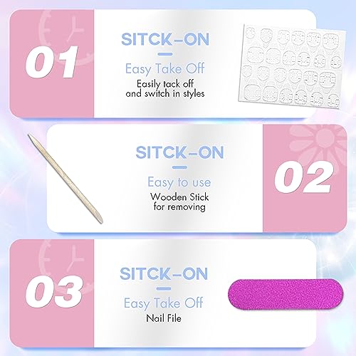 Coconut Pink Chrome Square Press on Nails Short Medium,KQueenest Mirror Metal Plating False Acrylic Nails Press Ons,Natural Fit Glue on Nails Short Coffin,Light Stick on Nails for Women in 24 PCS - Image 6