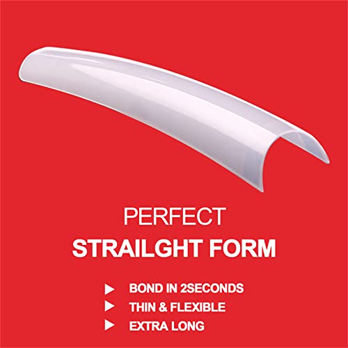 550 Pieces Extra Long Curved Transparent Coffin False Nails for DIY Nail Art - Image 5