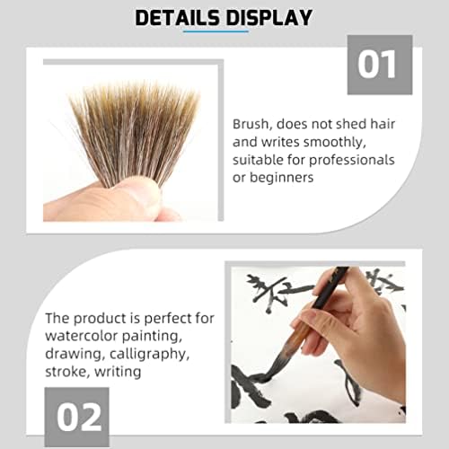 COHEALI 3 Piece Set Horse Hair Wooden Calligraphy Brushes for Beginner Painting - Image 6