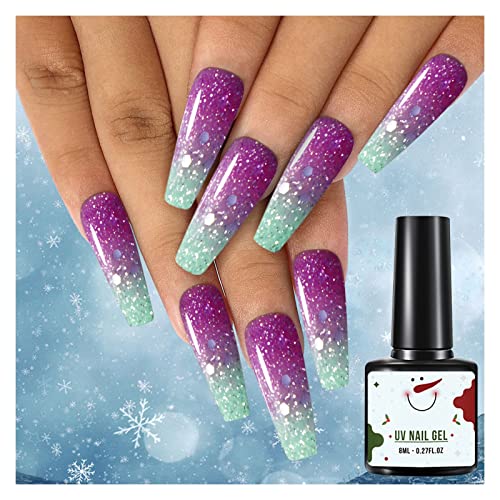 Festive Mood Color Changing Gel Nail Polish 15ml 30 Vibrant Reds Pinks Purples