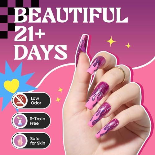 6 Pcs Temperature Color Changing Gel Nail Polish Set Solid Glitter - Image 5