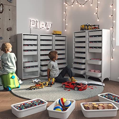 Comfyt White Dresser, Closet Organizers and Storage, Storage Cabinet Bins, Drawers, Building Blocks Storage, 8 Shelf Wood Bathroom Office Kitchen Garage Pantry Organizer Chest Shelf Shoe Rack - Image 2