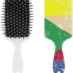 Comoros Retro Flag Convenient Women's Hair Brush Air Cushion Massage Comb Soft Hairbrush Combs for All Hair Types
