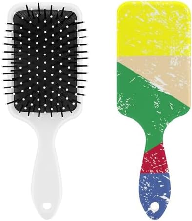 Comoros Retro Flag Convenient Women's Hair Brush Air Cushion Massage Comb Soft Hairbrush Combs for All Hair Types