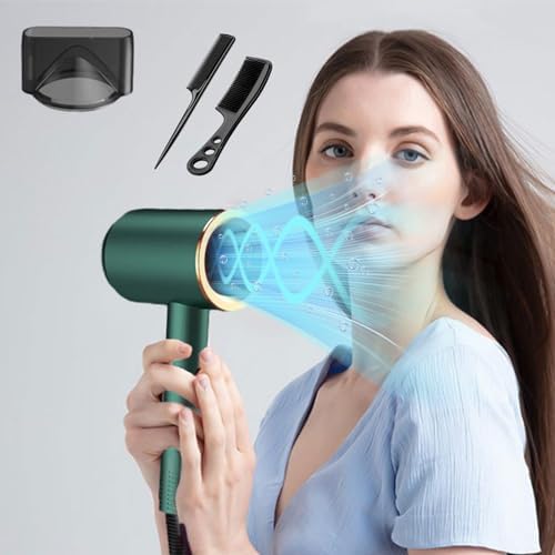 Compact Travel Hair Dryer, 3 Speeds, Includes Nozzle and Comb, Portable High-Speed Performance