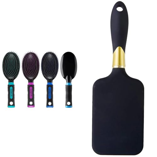 Conair Salon Results Hairbrush for Men and Women, Hairbrush for Everyday Brushing & Velvet Touch Hairbrush for Thick Hair, Detangler Brush with Nylon Bristles, Color May Vary, 1 Count