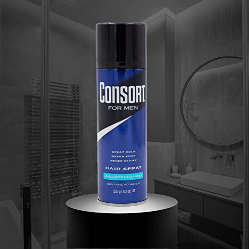 Consort-Hair-Spray, Extra Hold Hair Spray For Men, Unscented Hairspray for Men, 8.3 Oz (Pack of 2) - Bundle with detangler Brush, Duvilo - Image 7