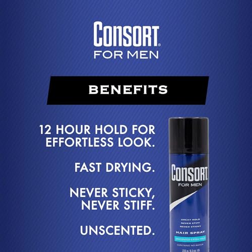 Consort-Hair-Spray, Extra Hold Hair Spray For Men, Unscented Hairspray for Men, 8.3 Oz (Pack of 2) - Bundle with detangler Brush, Duvilo - Image 5