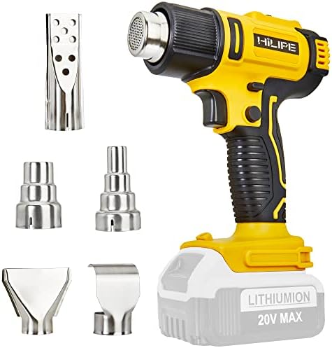 DeWALT 20V Cordless Heat Gun Kit with 5 Nozzles and Dual Temperature Settings