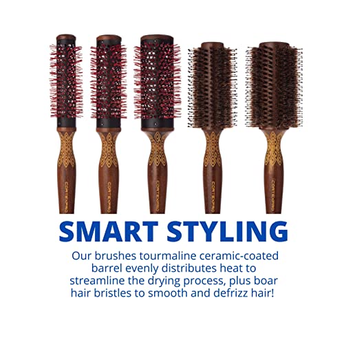 Cortex Beauty 1.25 Inch Round Boar Bristle Brush with Heat-Responsive Nylon Bristles - Image 4