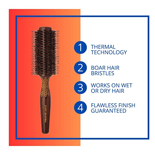 Cortex Beauty 1.25 Inch Round Boar Bristle Brush with Heat-Responsive Nylon Bristles - Image 3