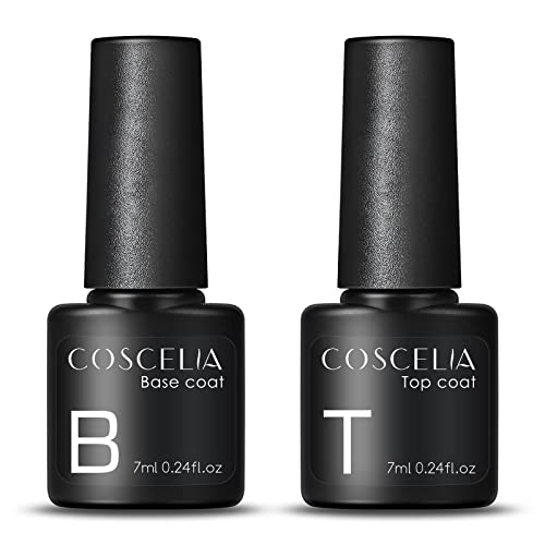 COSCELIA 15ml No Wipe Gel Top Coat Polish for Women and Girls, High Gloss Finish