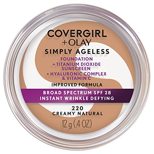 COVERGIRL Olay Simply Ageless Foundation Creamy Natural 0.44 Oz Pressed Powder Buff Beige 0.39 Oz - Image 2