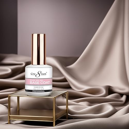 Cre8tion Soak Off Gel Base Coat - Base Coat Nail Polish | Chip Resistant & Fast Drying - 15ml (0.5 fl oz) - Image 5