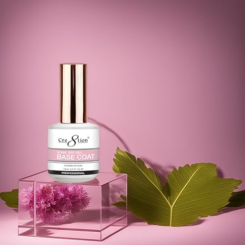 Cre8tion Soak Off Gel Base Coat - Base Coat Nail Polish | Chip Resistant & Fast Drying - 15ml (0.5 fl oz) - Image 4