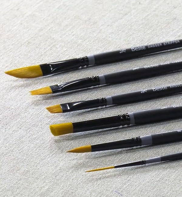Creative Mark Beste Golden Taklon Hair Brushes - Watercolor Paint Brushes for Acrylic, Watercolor, Water-Soluble Oil, and Any Wet Paint - Nadel Round - 4 - Image 2