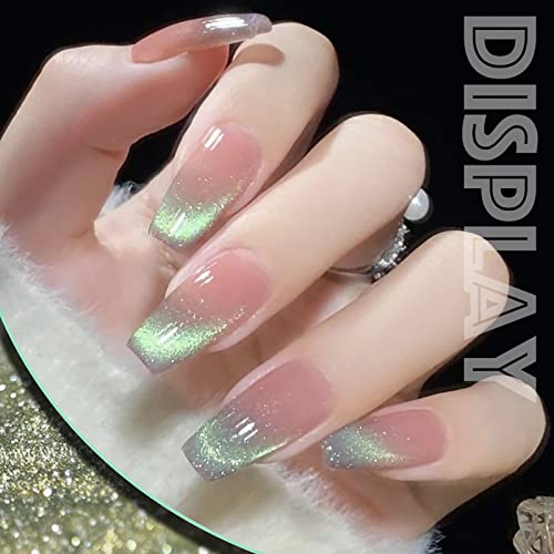 Crystal Cat Eye Gel Polish Kit 9D Holographic Magnetic Nail Art Diamond Green - Image 5